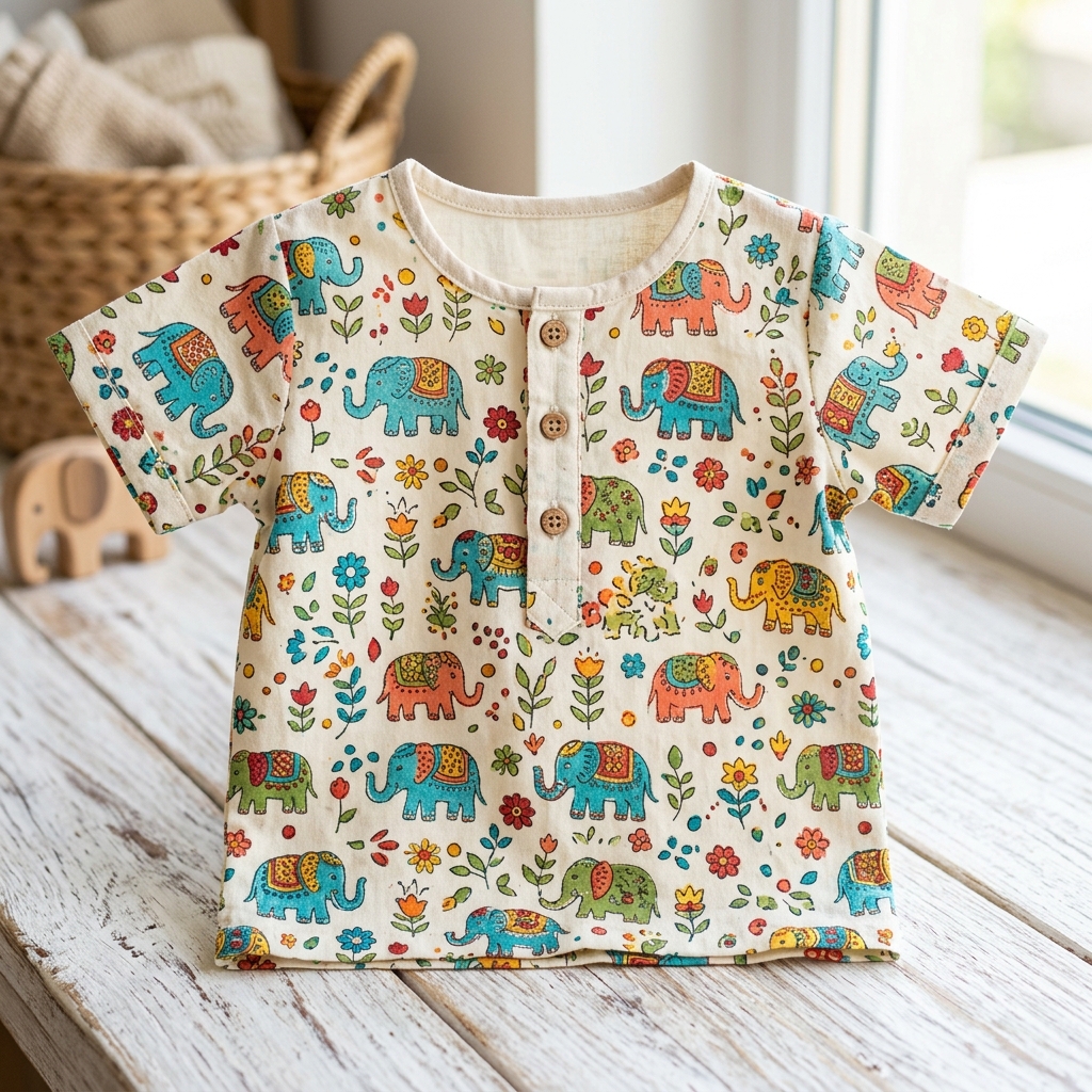 Kids Block Print Cotton Shirt